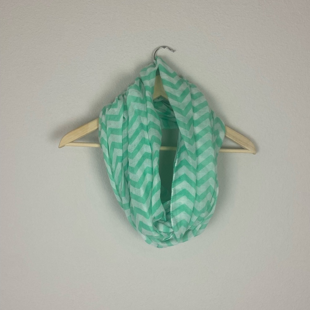Mint Chevron Infinity Scarf